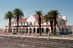 Built in 1923 using a Spanish "California mission" building style. The depot contained boarding rooms aor railroad employees and a restaurant for both employees and passengers. It also had a telegraph office and waiting room.  The large rooms in the basem